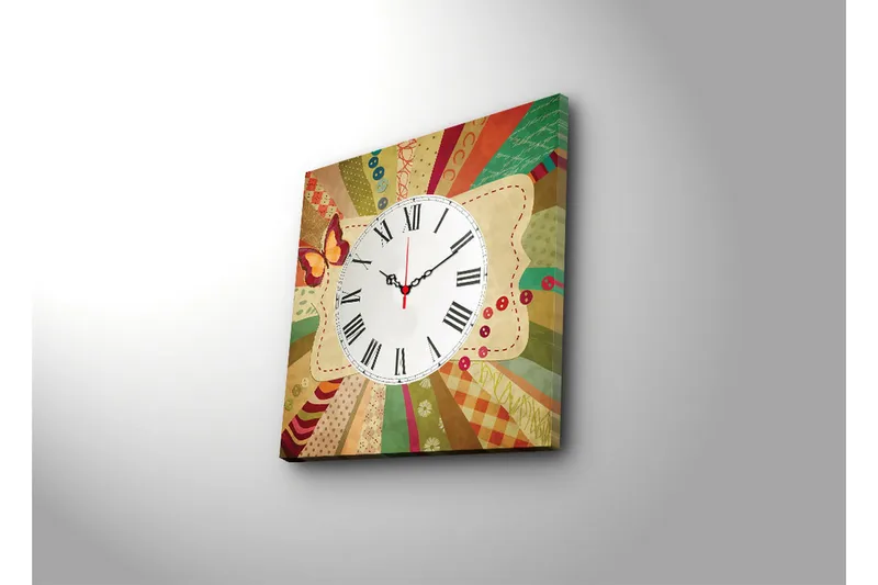 Dekorativ Canvasbilde med Klokke - Flerfarget - Interiør - Veggdekorasjon - Klokker
