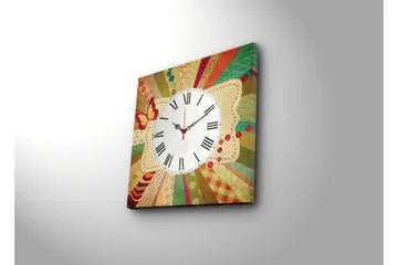 Dekorativ Canvasbilde med Klokke - Flerfarget - Interiør - Veggdekorasjon - Klokker