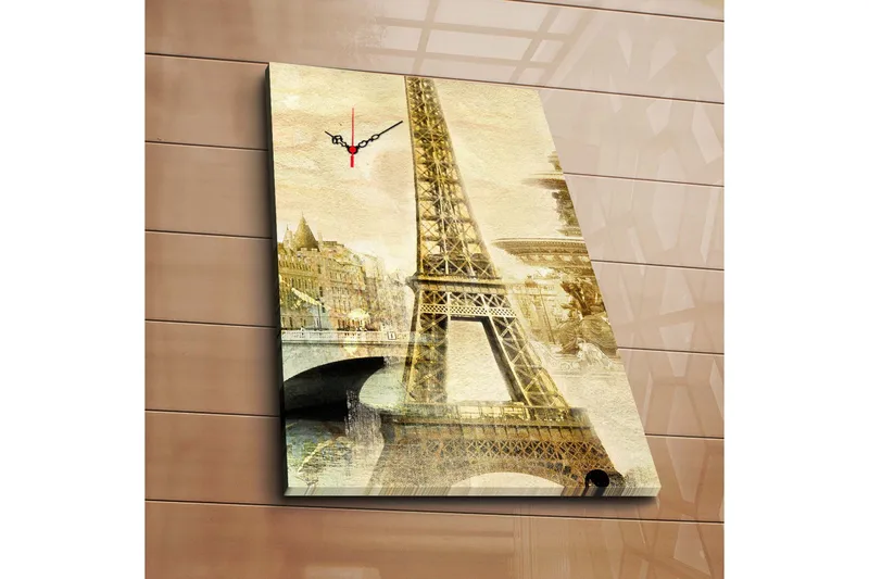 Dekorativ Canvasbilde med Klokke, Flerfarget