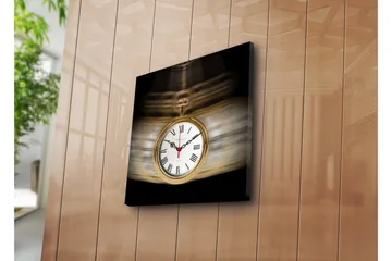 Dekorativ Canvasbilde med Klokke - Flerfarget - Interiør - Veggdekorasjon - Klokker