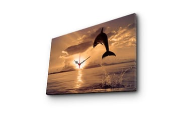 Dekorativ Canvasbilde med Klokke - Flerfarget - Interiør - Veggdekorasjon - Klokker