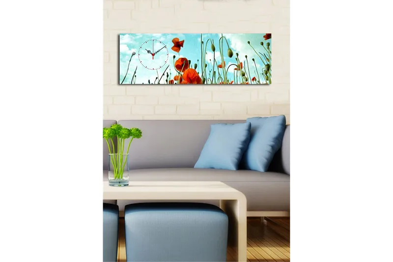 Dekorativ Canvasbilde med Klokke - Flerfarget - Interiør - Veggdekorasjon - Klokker