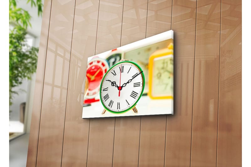 Dekorativ Canvasbilde med Klokke, Flerfarget