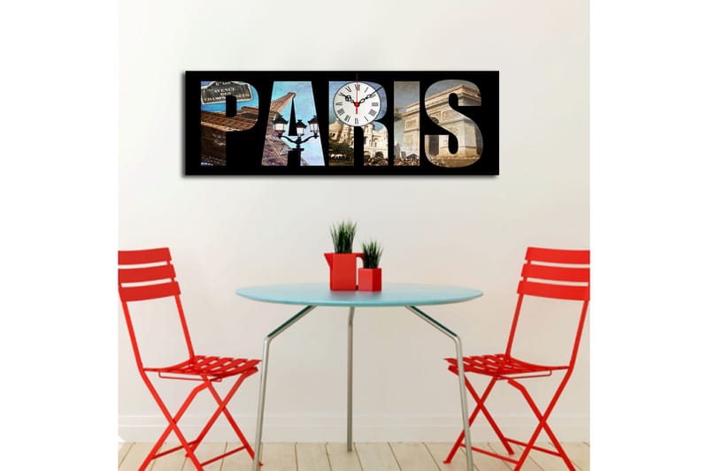 Dekorativ Canvasbilde med Klokke - Flerfarget - Interiør - Veggdekorasjon - Klokker