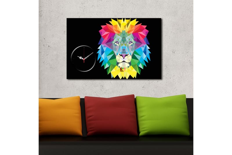 Dekorativ Canvasbilde med Klokke - Flerfarget - Interiør - Veggdekorasjon - Klokker