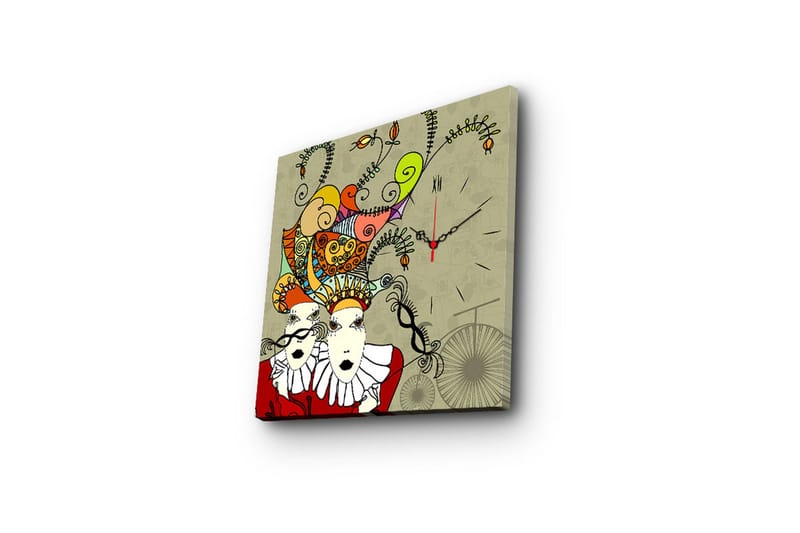 Dekorativ Canvasbilde med Klokke - Flerfarget - Interiør - Veggdekorasjon - Klokker