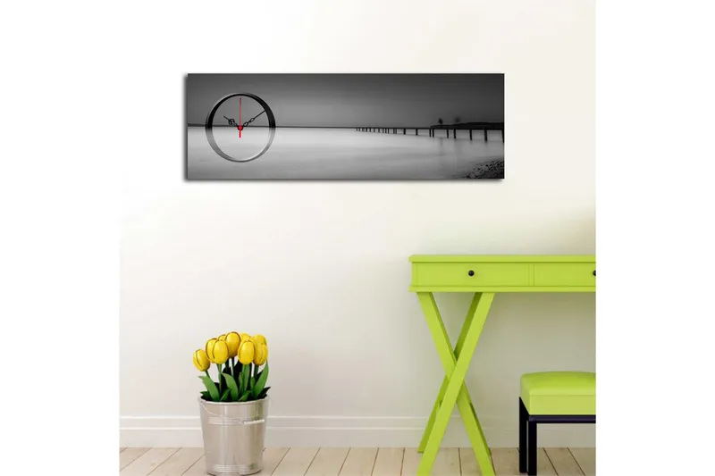 Dekorativ Canvasbilde med Klokke - Flerfarget - Interiør - Veggdekorasjon - Klokker