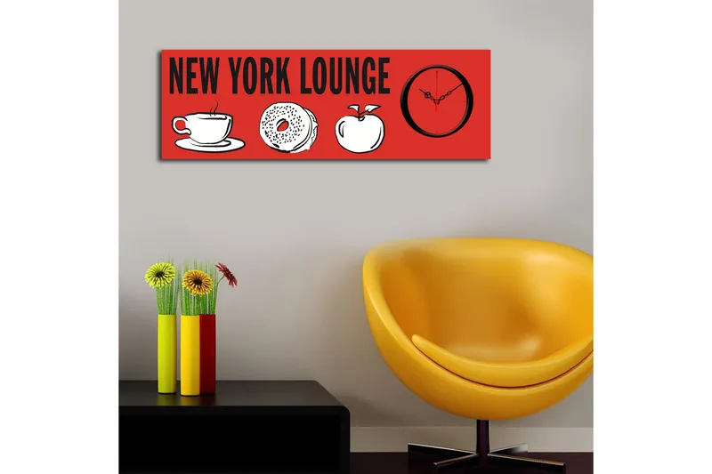 Dekorativ Canvasbilde med Klokke - Flerfarget - Interiør - Veggdekorasjon - Klokker