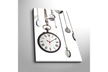 Dekorativ Canvasbilde med Klokke - Flerfarget - Interiør - Veggdekorasjon - Klokker