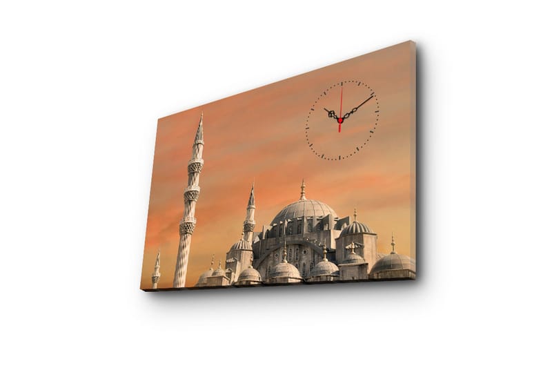 Dekorativ Canvasbilde med Klokke - Flerfarget - Interiør - Veggdekorasjon - Klokker