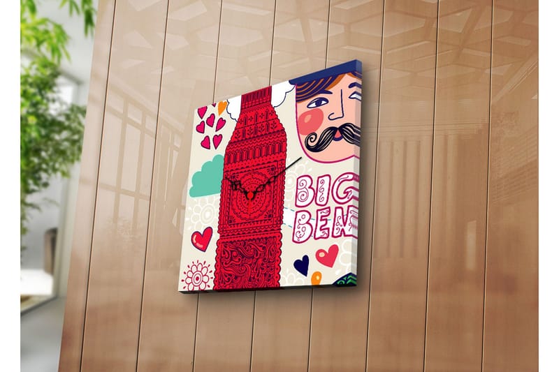 Dekorativ Canvasbilde med Klokke, Flerfarget