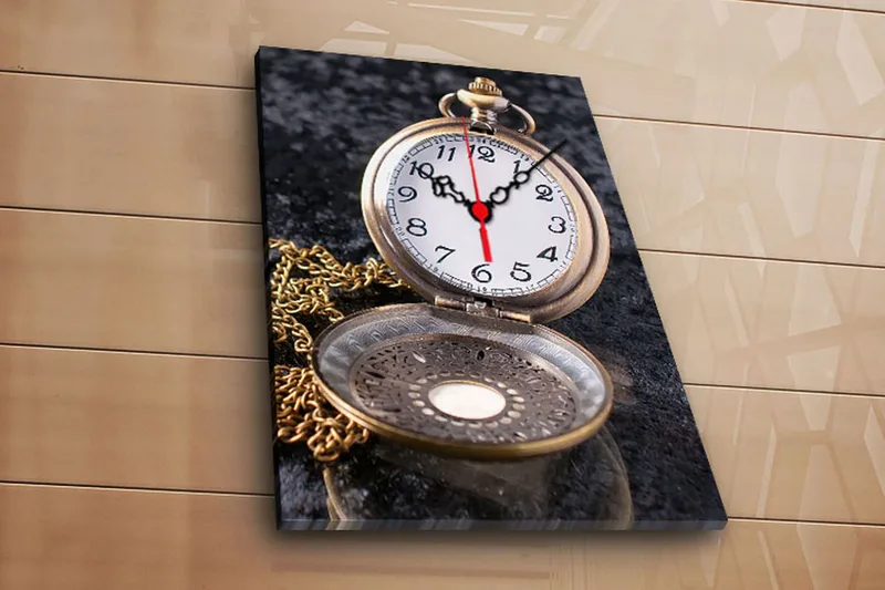 Dekorativ Canvasbilde med Klokke, Flerfarget