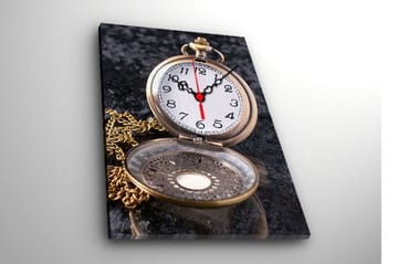 Dekorativ Canvasbilde med Klokke - Flerfarget - Interiør - Veggdekorasjon - Klokker