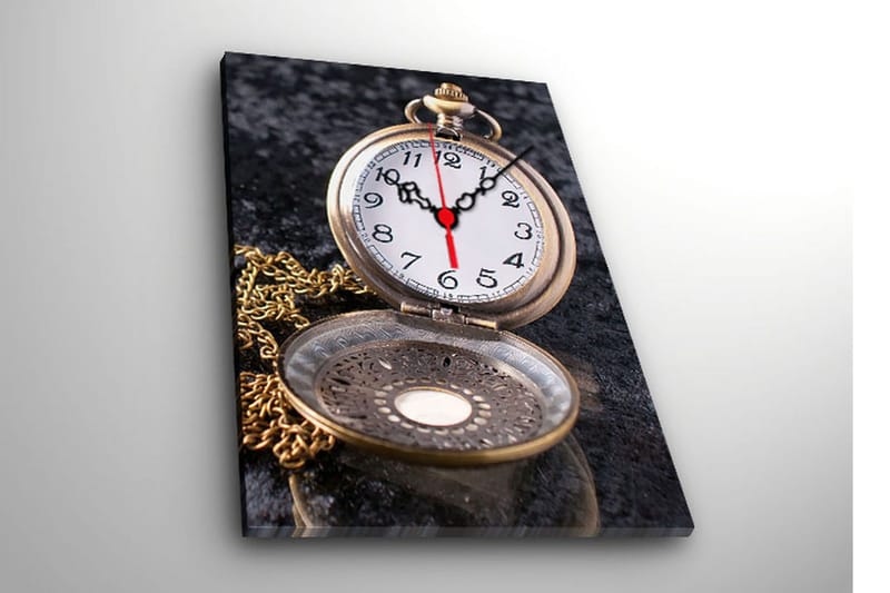 Dekorativ Canvasbilde med Klokke - Flerfarget - Interiør - Veggdekorasjon - Klokker