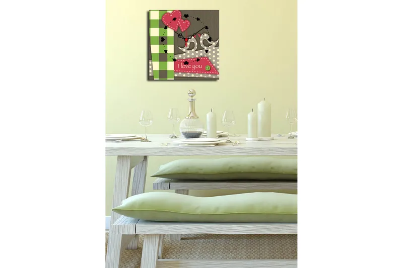 Dekorativ Canvasbilde med Klokke - Flerfarget - Interiør - Veggdekorasjon - Klokker