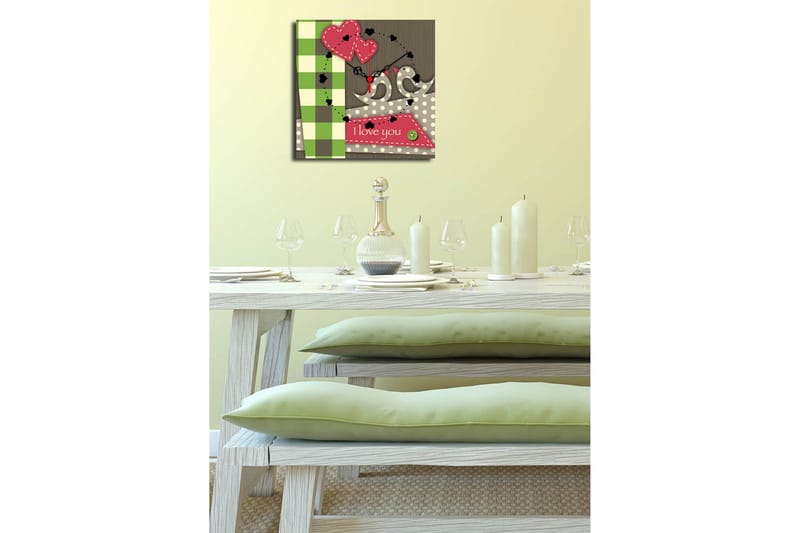 Dekorativ Canvasbilde med Klokke - Flerfarget - Interiør - Veggdekorasjon - Klokker