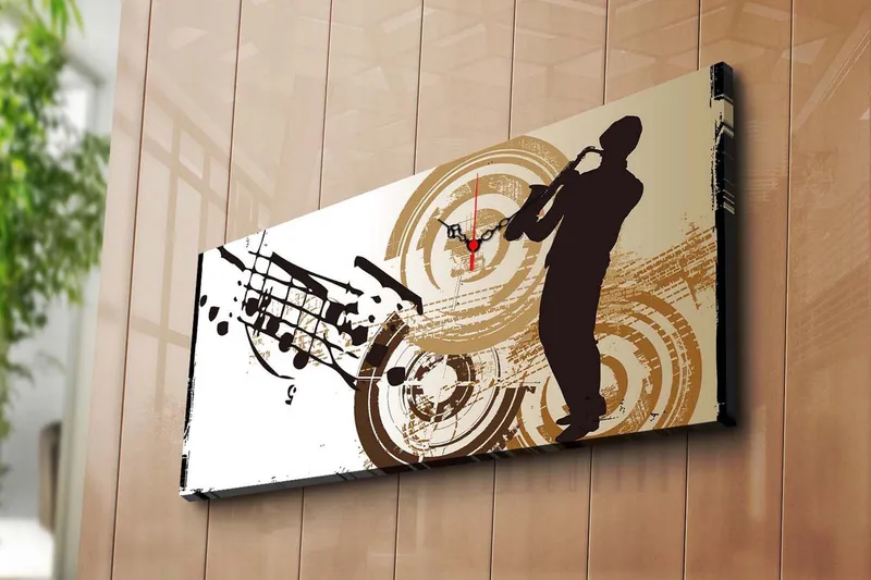 Dekorativ Canvasbilde med Klokke, Flerfarget