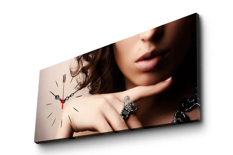 Dekorativ Canvasbilde med Klokke - Flerfarget - Interiør - Veggdekorasjon - Klokker