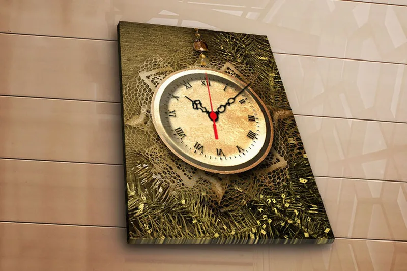 Dekorativ Canvasbilde med Klokke, Flerfarget