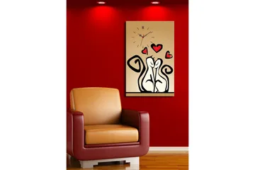 Dekorativ Canvasbilde med Klokke - Flerfarget - Interiør - Veggdekorasjon - Klokker