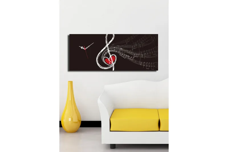 Dekorativ Canvasbilde med Klokke - Flerfarget - Interiør - Veggdekorasjon - Klokker