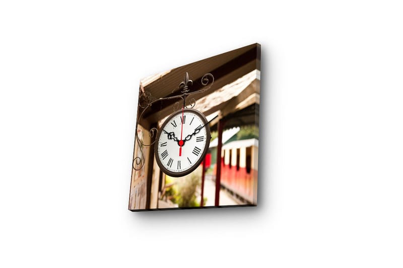 Dekorativ Canvasbilde med Klokke - Flerfarget - Interiør - Veggdekorasjon - Klokker