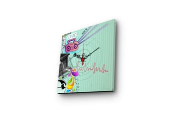 Dekorativ Canvasbilde med Klokke - Flerfarget - Interiør - Veggdekorasjon - Klokker