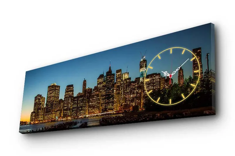 Dekorativ Canvasbilde med Klokke - Flerfarget - Interiør - Veggdekorasjon - Klokker