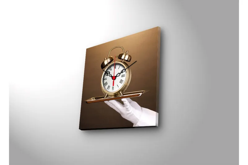 Dekorativ Canvasbilde med Klokke - Flerfarget - Interiør - Veggdekorasjon - Klokker