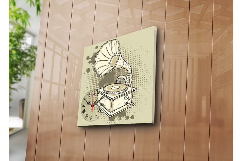 Dekorativ Canvasbilde med Klokke, Flerfarget