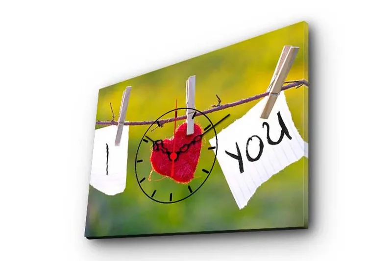 Dekorativ Canvasbilde med Klokke, Flerfarget