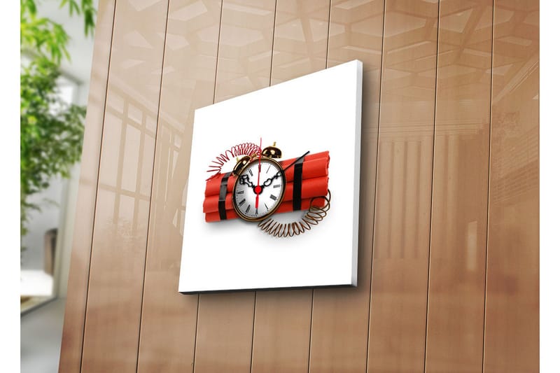 Dekorativ Canvasbilde med Klokke, Flerfarget