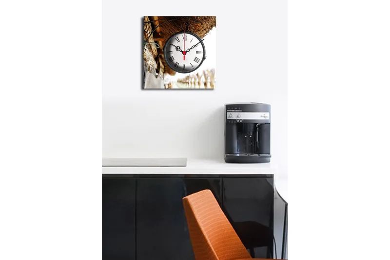 Dekorativ Canvasbilde med Klokke - Flerfarget - Interiør - Veggdekorasjon - Klokker
