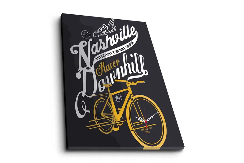 Dekorativ Canvasbilde med Klokke, Flerfarget