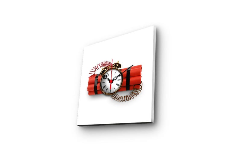 Dekorativ Canvasbilde med Klokke - Flerfarget - Interiør - Veggdekorasjon - Klokker