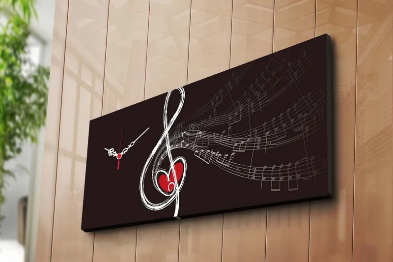 Dekorativ Canvasbilde med Klokke, Flerfarget