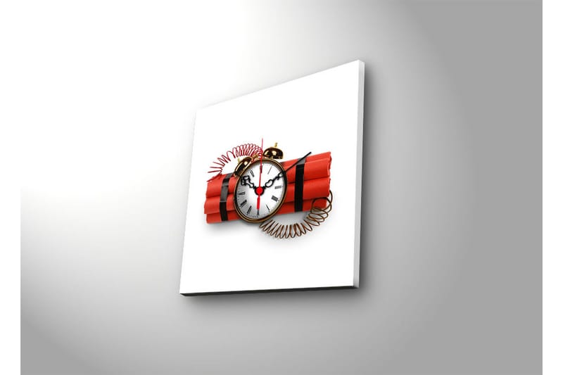 Dekorativ Canvasbilde med Klokke - Flerfarget - Interiør - Veggdekorasjon - Klokker