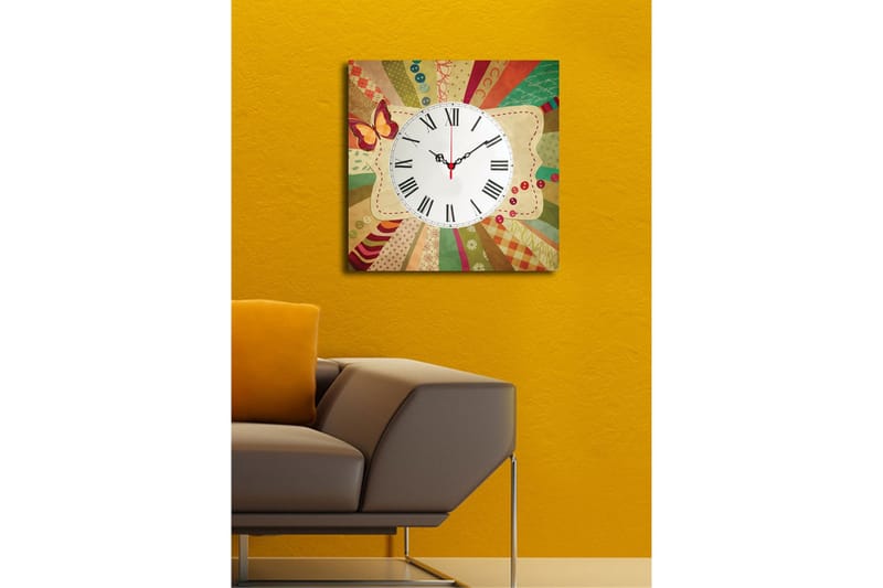 Dekorativ Canvasbilde med Klokke - Flerfarget - Interiør - Veggdekorasjon - Klokker