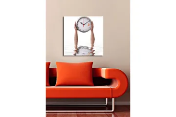 Dekorativ Canvasbilde med Klokke - Flerfarget - Interiør - Veggdekorasjon - Klokker