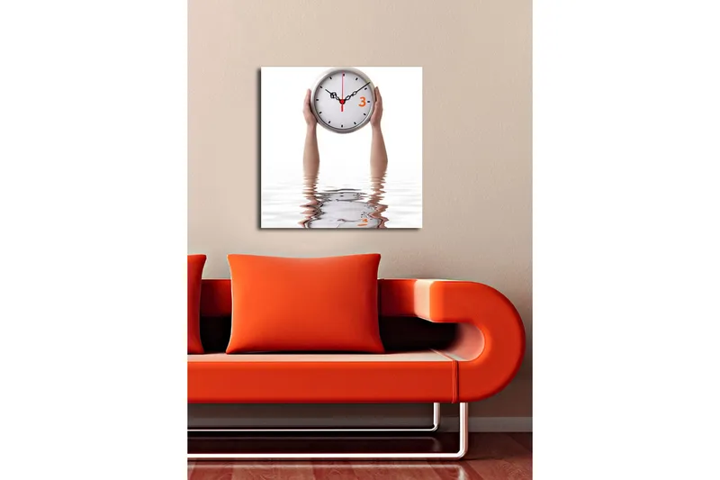 Dekorativ Canvasbilde med Klokke - Flerfarget - Interiør - Veggdekorasjon - Klokker