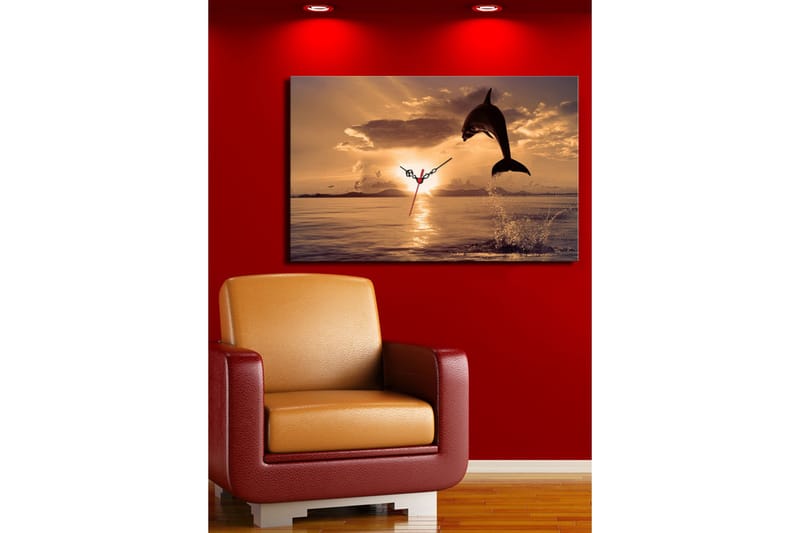 Dekorativ Canvasbilde med Klokke - Flerfarget - Interiør - Veggdekorasjon - Klokker