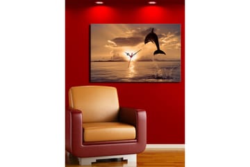 Dekorativ Canvasbilde med Klokke - Flerfarget - Interiør - Veggdekorasjon - Klokker