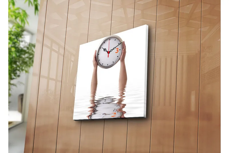 Dekorativ Canvasbilde med Klokke, Flerfarget