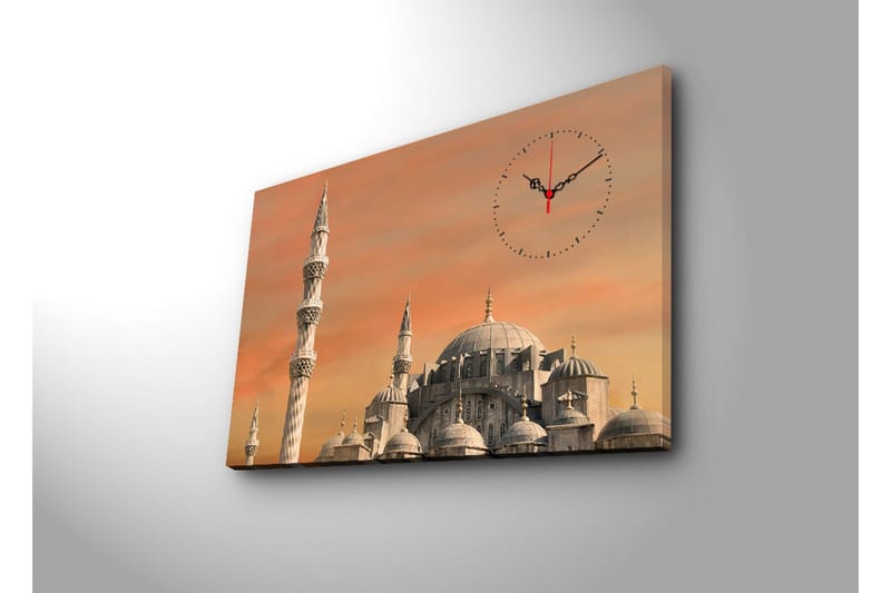 Dekorativ Canvasbilde med Klokke - Flerfarget - Interiør - Veggdekorasjon - Klokker