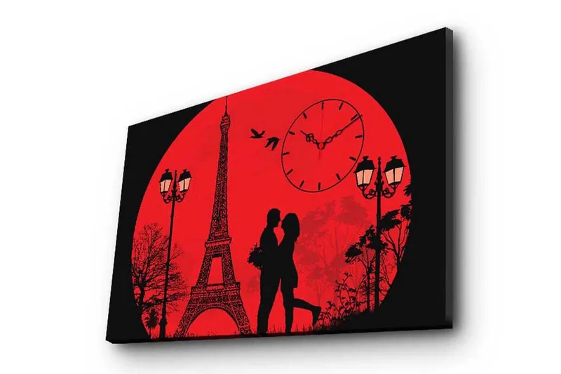 Dekorativ Canvasbilde med Klokke - Flerfarget - Interiør - Veggdekorasjon - Klokker