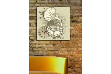 Dekorativ Canvasbilde med Klokke - Flerfarget - Interiør - Veggdekorasjon - Klokker