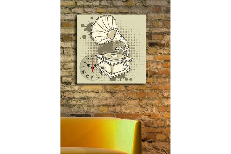 Dekorativ Canvasbilde med Klokke - Flerfarget - Interiør - Veggdekorasjon - Klokker