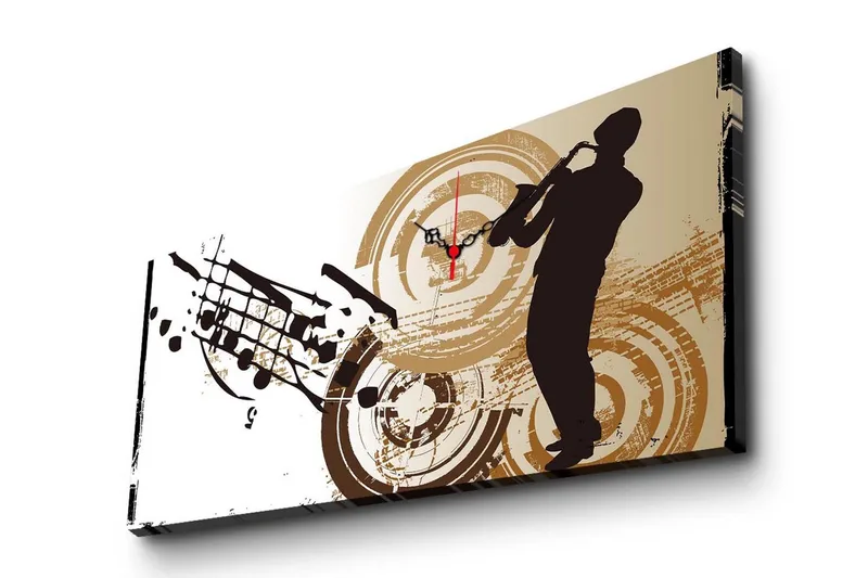 Dekorativ Canvasbilde med Klokke - Flerfarget - Interiør - Veggdekorasjon - Klokker