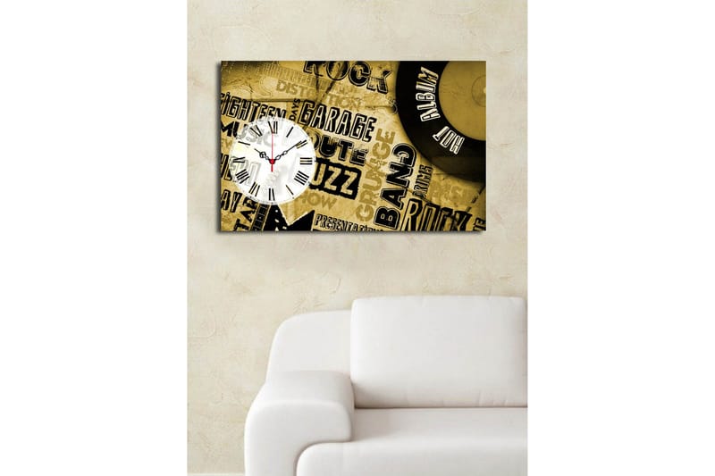 Dekorativ Canvasbilde med Klokke - Flerfarget - Interiør - Veggdekorasjon - Klokker