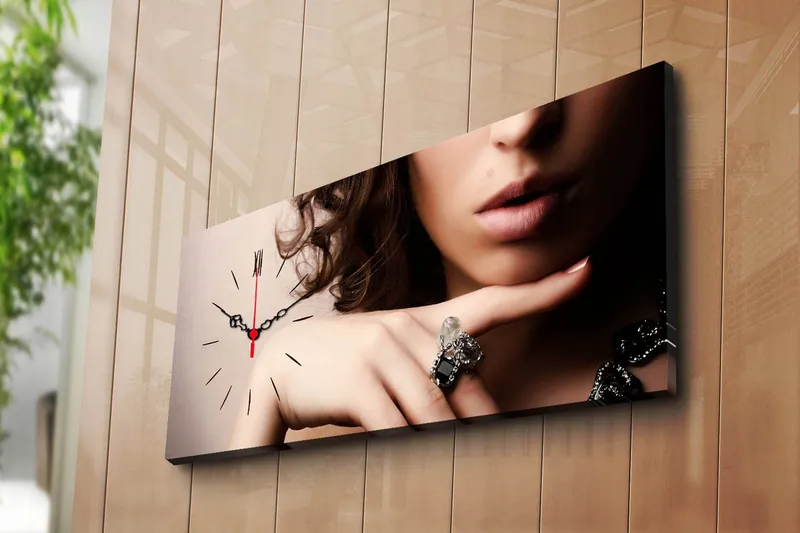 Dekorativ Canvasbilde med Klokke, Flerfarget